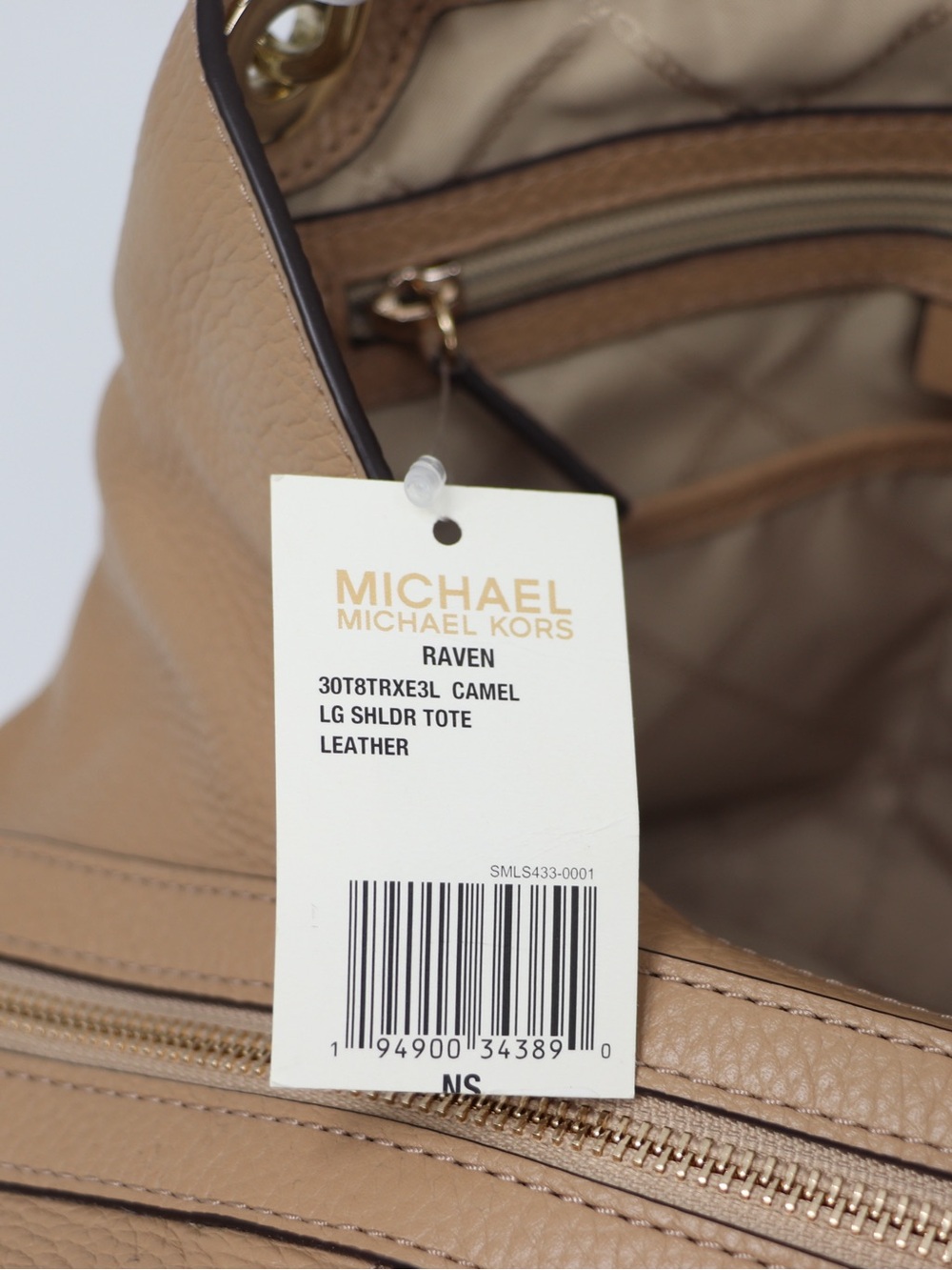 Brand New Michael t Raven Pebbled Leather Large Shoulder Bag Camel - Picture 14 of 16